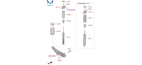 mobis rear shock absorber for hyundai santa fe tm 2018-20